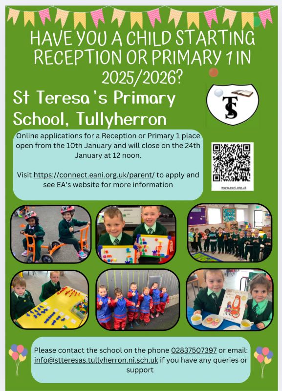 2025/2026 Reception and Primary 1 Applications 